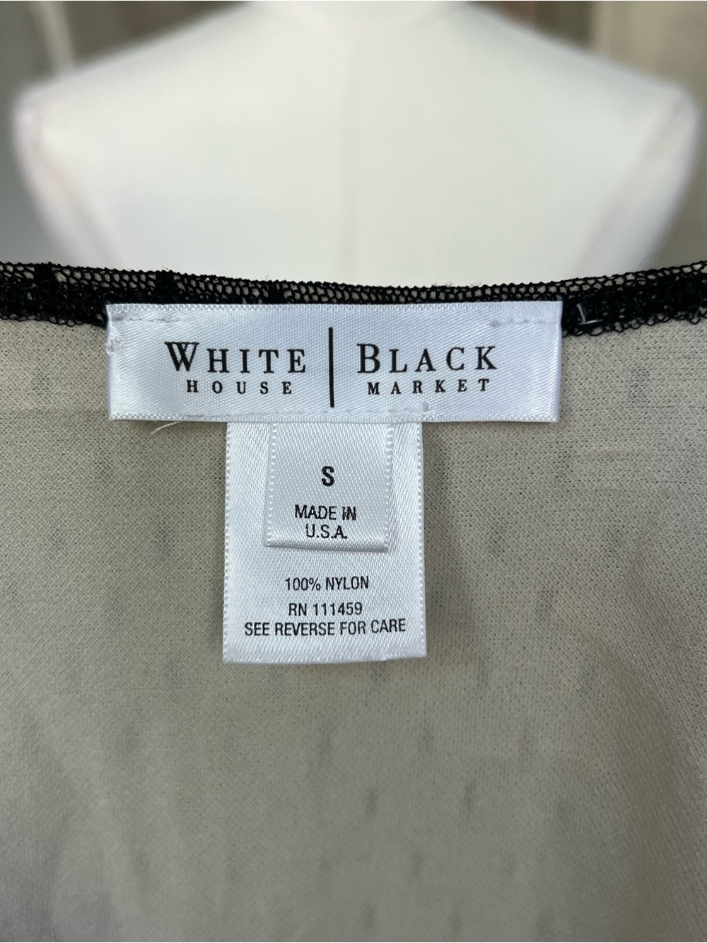 White House Black Market Black Swiss Dot Lace Mesh Tank - Picture 4 of 4